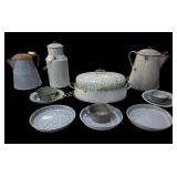 Assortment Vintage Gray Enamelware