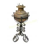 Brass and Wrought Iron Banquet Lamp