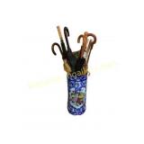 Porcelain Umbrella Stand With Contents