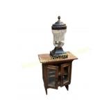 Glass Lamp with Wooden Display Cabinet