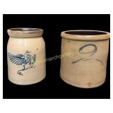 Two Stoneware Crocks