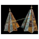 Two Decorative Maitland Smith Pyramid Boxes