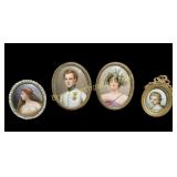 Continental Porcelain Miniature Portrait Plaques