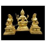 Brass Statue of Brahma with Nang Kwak