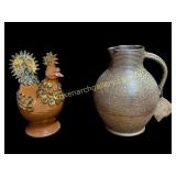 David Farrell Pottery Rooster and Pitcher