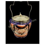 Gaudy Welsh Biscuit Jar