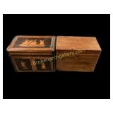 Italian Marquetry Work Tea Box, English Tea Caddy