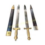 2 CS Artillery Short Sword & Scabbard (Replicas)