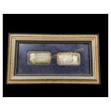 Framed Set of Two one Ounce Silver Bars