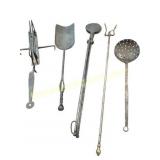 5 Wrought Iron Implements & Cooking Utensils