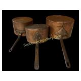 Three Pieces Heavy Copper Cookware