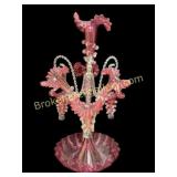 Victorian Cranberry Glass Epergne