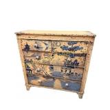 British White Chinoiserie Painted Chest