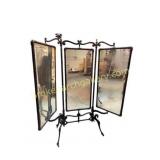 Cast Iron & Copper Tri-Fold Haberdasherï¿½s Mirror