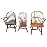 3 Antique Hoop Back Windsors