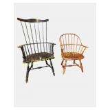 Two early Windsor armchairs