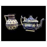 Majolica Jug, Staffordshire Tea Pot