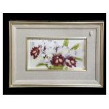 Framed Cloisonne Orchid Panel