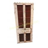 Folky Punched Tin Corner Cupboard