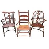 3 Assorted Antique Open Armchairs
