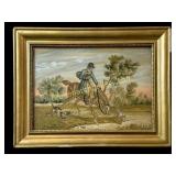 Fine Antique Silk Embroidered Panel