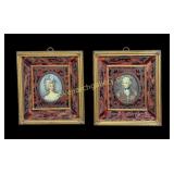 Pair Continental Miniature Portraits