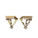 Pair Composite Gilt Shelves