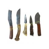 Lot of 5 Handmade Fixed Blade Knives