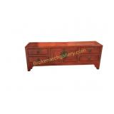 Red Lacquered Wooden Sideboard