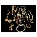 Collection of Vintage Costume Jewelry and Watches