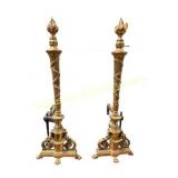 Pair Of Neoclassical Torcher Andirons