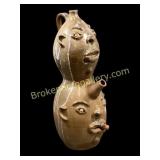 Folk Art Pottery Face Jug