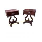 Pair Mahogany 1 Drawer End Tables