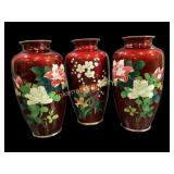 Three Japanese Cloisonnï¿½ Vases