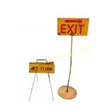 Vintage Wet Floor and Exit Signs