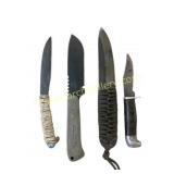 Mixed Lot of 4 Fixed Blade Knives