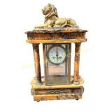 Antique French Marble Portico Mantel Clock