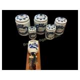 Delft Ware Canister  Set, Coffee Grinder