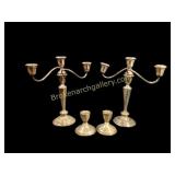 Silver Plate Candelabra, Weighted Sterling