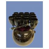 16 Pieces Ruby Glass