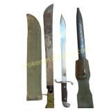 Vintage Military Machete & Argentine Bayonet