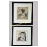 2 Framed W. C. Fields Caricatures