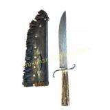 Custom Hand-Forged Damascus Steel Bowie Knife