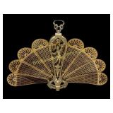 Large Brass Peacock Fireplace Screen