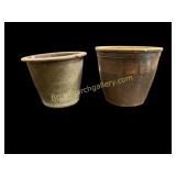 Two Stoneware Cream Risers