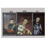 Chinese Export Reverse Painted Panels