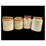 Four English Stoneware Storage Jars