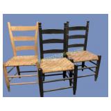 Three Country Ladderback Chairs