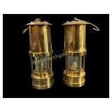 Pair Brass Miners Lamps