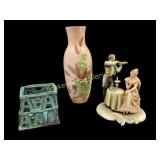 Italian Figurine, Pottery Vase, Art Vase